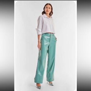 Turquoise Faux Leather Pants